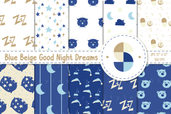 Blue Beige Sweet Dreams Digital Paper: Elegant, Versatile, and Ready for Real Creative Work