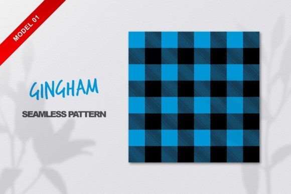 Blue Gingham Seamless Pattern