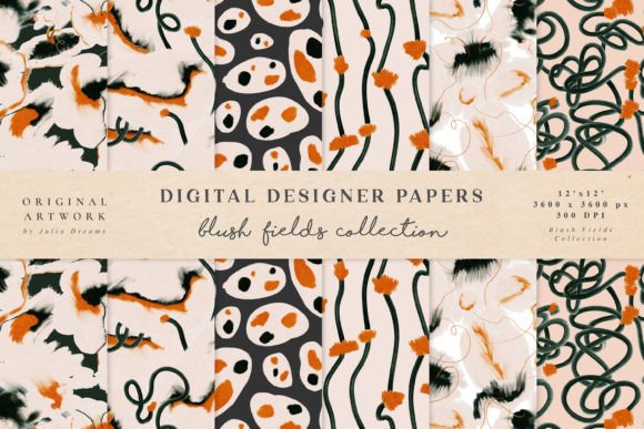 Blush Fields Digital Paper Abstract