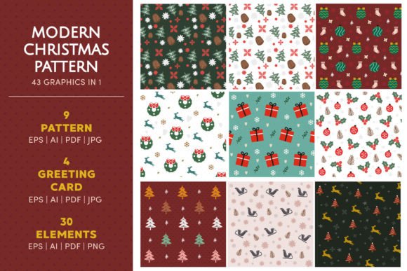 Christmas Pattern Bundle: Cozy, Luxury-Inspired Graphics for Real-Life Holiday Projects