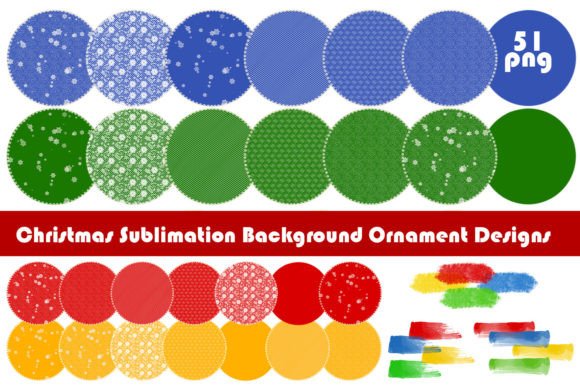 Christmas Sublimation Background Designs: 51 Ornament-Themed PNGs for Creative Holiday Projects