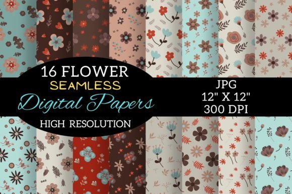 Flowers Boho Vintage Digital Paper