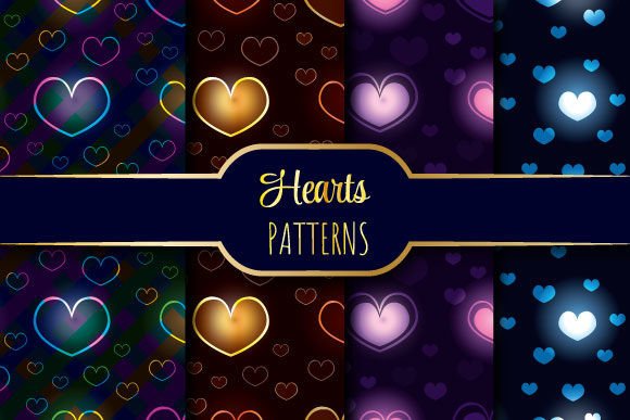 Glowing Hearts: Warm, Radiant Vector Patterns