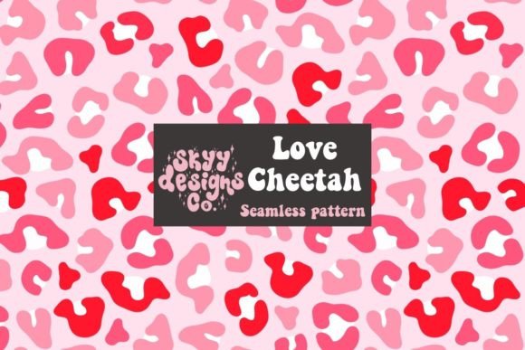 Hot Pink Love Cheetah Seamless Pattern