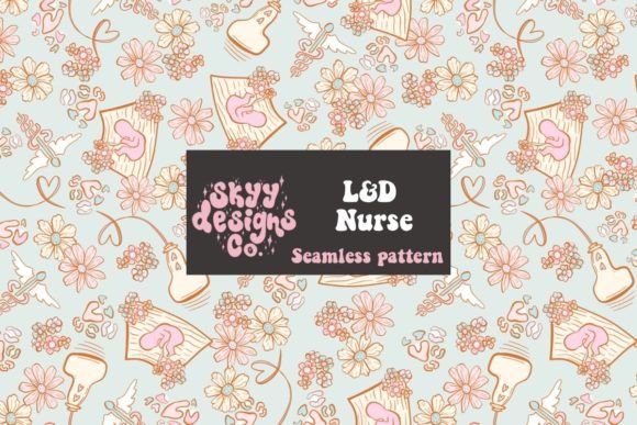 L D Nurse Floral: A Seamless Pattern for Healthcare-Themed Design Projects