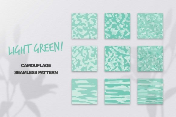 Light Green Camouflage Seamless Pattern