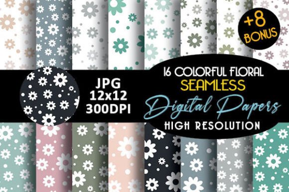 Neutral Flowers Summer Digital Papers