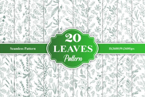 Outline Leaves Seamless Pattern: Clean, Versatile Line Art for Modern Creative Work
