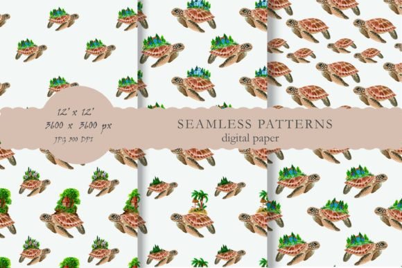 Seamless Pattern Watercolor Paper Sea