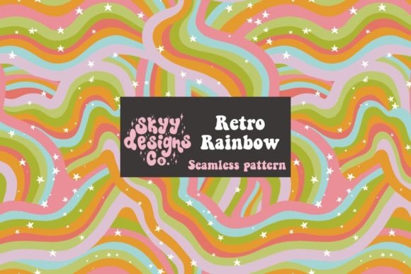 Trendy Retro Rainbow Seamless Pattern